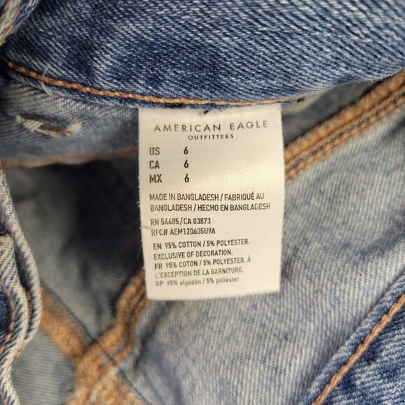 American Eagle Women's Size 6 Jean Shorts Highest Rise Mom Short Pleated - Picture 5 of 5